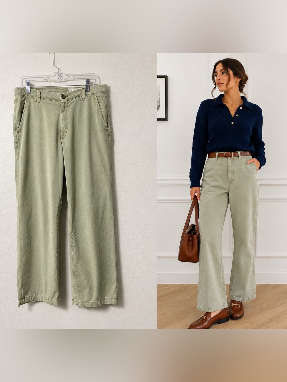 AG Caden Relaxed Tailored Trouser Classic Pants Green Size 29